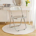 Folding Chair, 2 Pack Acrylic Chair, Clear | Space-saving acrylic folding chair,easy fold & store.Holds up to 300 lbs,comfortable for home,office,parties and daily use.