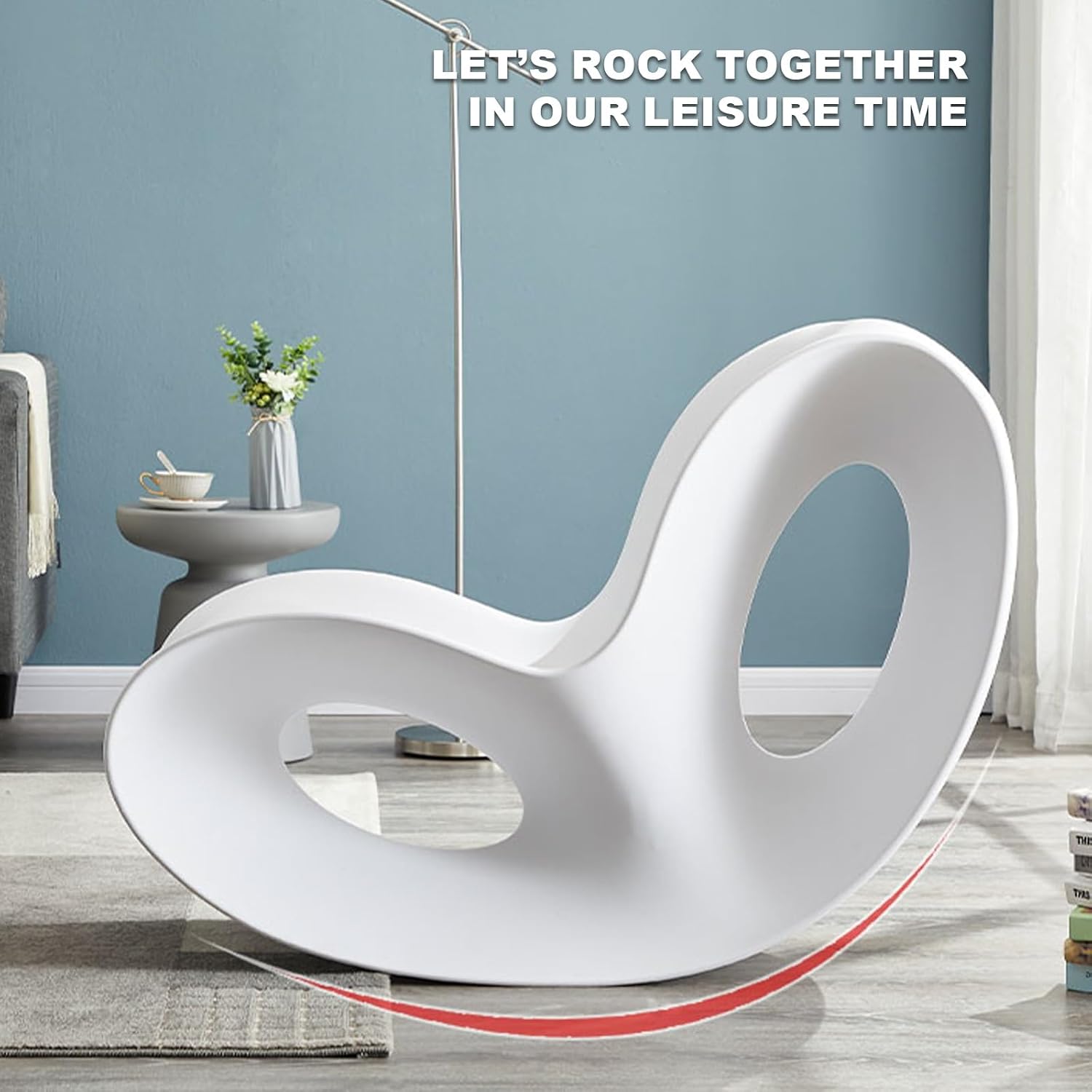 WHYATT Rocker Chair, Outdoor Rocking Chair, Home Office Chair, Rocking Chair Indoor, Recliner Chair, Chair Plastic Furniture Decor (Color : White)