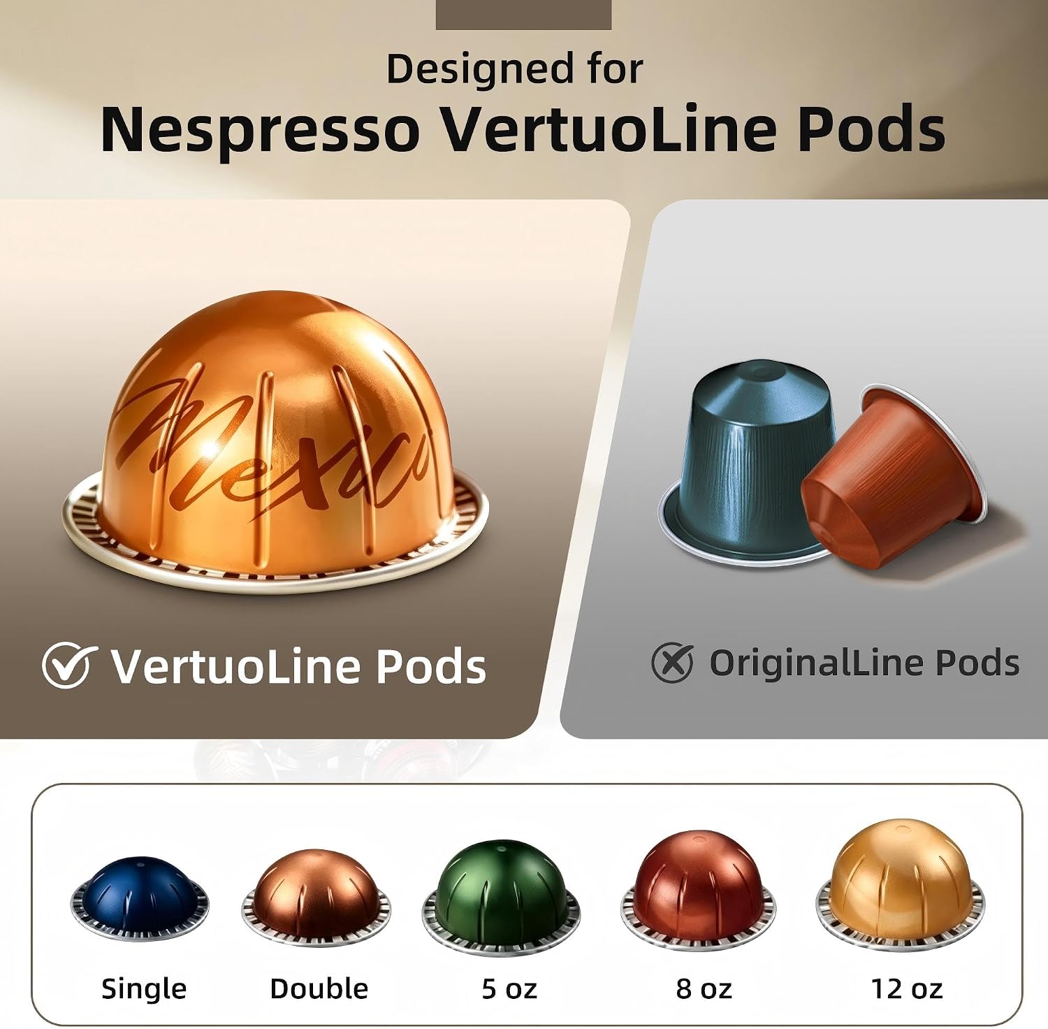 BLACKSMITH FAMILY Coffee Pods Holder Organizer, 360 Degrees Revolving Pod Carousel Compatible for 40 Nespresso Vertuo Pods No Assembly Required Nespresso Pods Holder Tower Stand,Black (Piano Black, 40 pods capability)