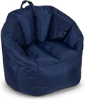 Big Joe Milano Bean Bag Chair for Kids, Teens, Adults, Durable Easy-Clean Navy Smartmax, Nylon Polyester Blend, Lightweight Seat for Reading Nook and Gaming, 2.5 Foot Refillable