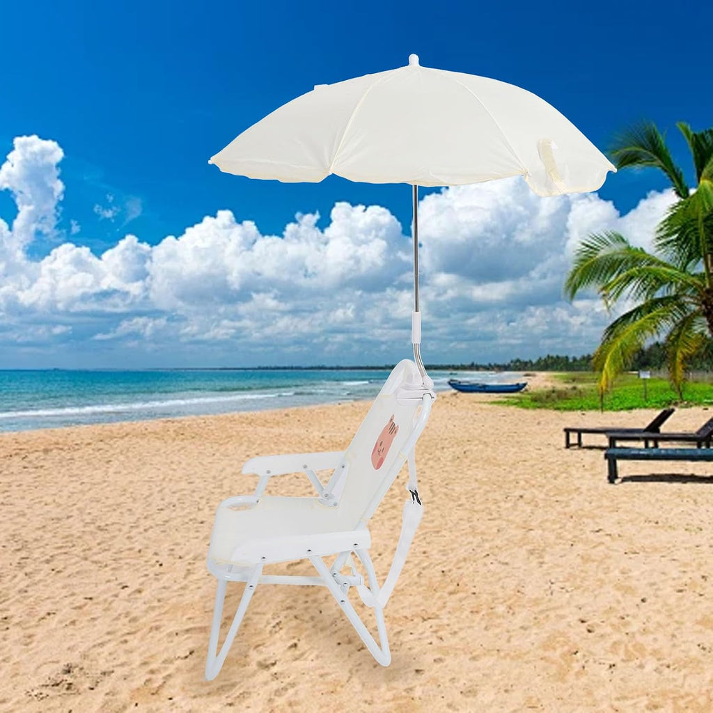 Kids Foldable Camping Chair, Sun Proof Umbrella, Baby Camping Chair with Umbrella Cute Cartoon Animal Print, Oxford Cloth, for Beach, picnics (Squirrel)