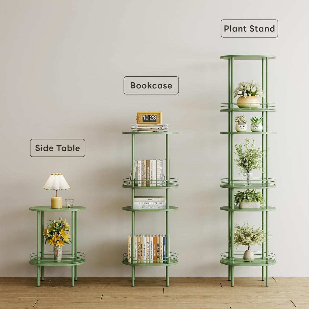 Small Modern Oval Side Table with Storage,2-Tier Side Tables Living Room,Sturdy Nightstand for Small Space - Living Room, Bedroom, Bathroom, Nursery (1PC,Green)