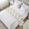 Light Brown Palm Tree Bed Runner Scarf King Size, Summer Tropical Tree Coastal Beach Luxury Bed Throw Runners & Scarves for Twin Full Queen King Foot of Beds, Hotel Decoration, 94"x20"