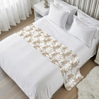 Light Brown Palm Tree Bed Runner Scarf King Size, Summer Tropical Tree Coastal Beach Luxury Bed Throw Runners & Scarves for Twin Full Queen King Foot of Beds, Hotel Decoration, 94"x20"