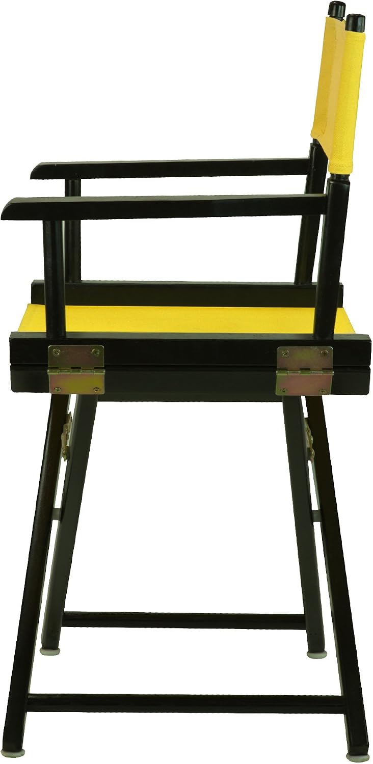 Casual Home 200-02/021-34 18" Black Frame-Gold Canvas Director Chair Classic Height, BlackFrame