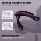 Big and Tall Gaming Chair 400lbs with Footrest - Heavy Duty Ergonomic Computer Office Chair for Adults, Wide Desk Chair with Pocket Spring Cushion & Linkage Armrests Purple