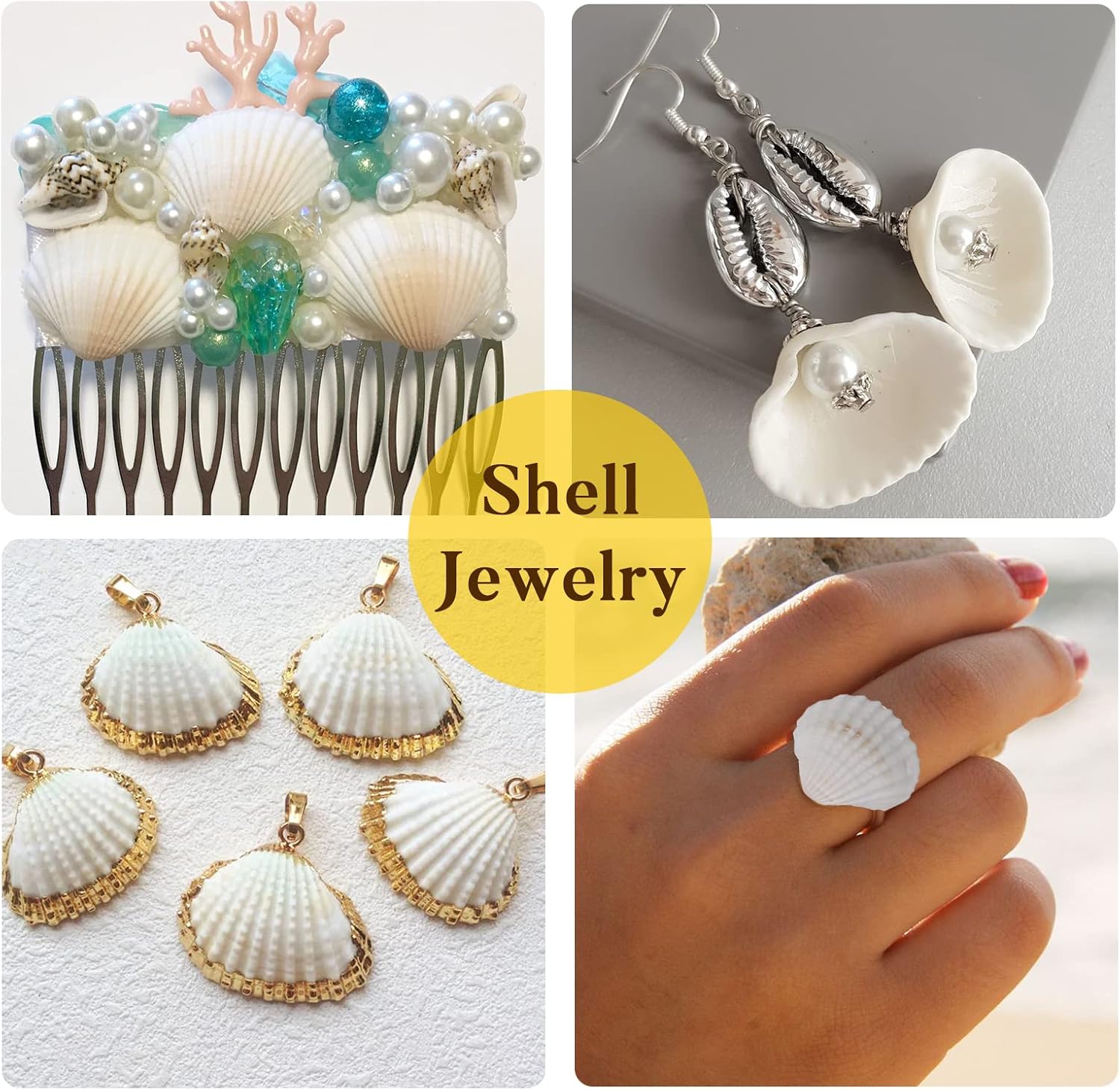 LUCKY BABY 140-160Pcs Small Seashells for Crafts 0.5"-1.25", Natural White Bulk Mini Sea Shells for DIY Painting, Vase Filler, Beach Wedding Decor, Candle Making, Home Decoration, 330g