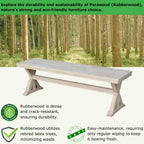 IC International Concepts, Canyon Collection Solid Bench, Solid Real Wood, Sturdy Parawood, Entryway/Dining/Living, 60"W x 14.56"D x 18"H, 450 lbs Weight Capacity, Paint/Stain Ready, Unfinished