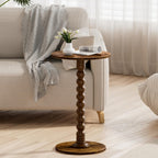 Drink Table, Drink Tables for Small Spaces, Modern Accent Nightstand with Solid Wood Leg for Living Room, Bathroom, Bedroom