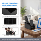 Acrylic Sugar Holder for Coffee Bar,Tea Bag & Sugar Packet Organizer(Black) | Elegant Acrylic Sugar Packet Holder for Coffee Bar: Desktop Decor for Home,Hotel,or Cafe use.
