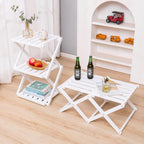 3 Tier Portable Folding Shoe Storage Rack Natural Bamboo Vertical Shoe Rack for Corridors, Bedrooms Living Room Corner and Small Spaces (White)