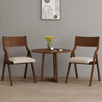 Folding Dining Chairs Set of 2, Upholstered Kitchen Chair with Padded Seat & Wood Backrest, Modern Side-Chair with Wood Legs for Home Office Living Room,No Assembly Needed,Walnut
