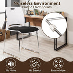 CLATINA Stacking Home Office Guest Chair, Reception Stackable Chairs with Metal Sled Base, Conference Lobby Waiting Training School Kitchen Banquet Chair, Plastic Desk Chairs No Wheels, White, 8 Pack