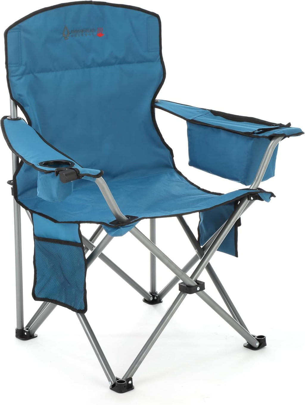 ARROWHEAD OUTDOOR Heated Camping Chair – Heavy-Duty Portable Folding Chair with 3 Heat Modes, 6-Can Cooler, Cup & Wine Glass Holder – Supports 330lbs