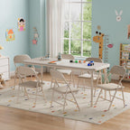 IDEALHOUSE 7 Piece Folding Kids Table and Chairs Set, Activity Table Set | 7 Piece Set for Dining Room,Daycare,Classrooms