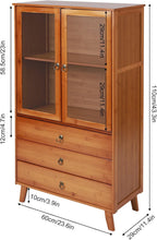 Kitchen Sideboard, Bamboo Pantry Dining Cupboard Buffet Cabinet Storage Cabinet with 2 Acrylic Doors for Living Room Dinning Room