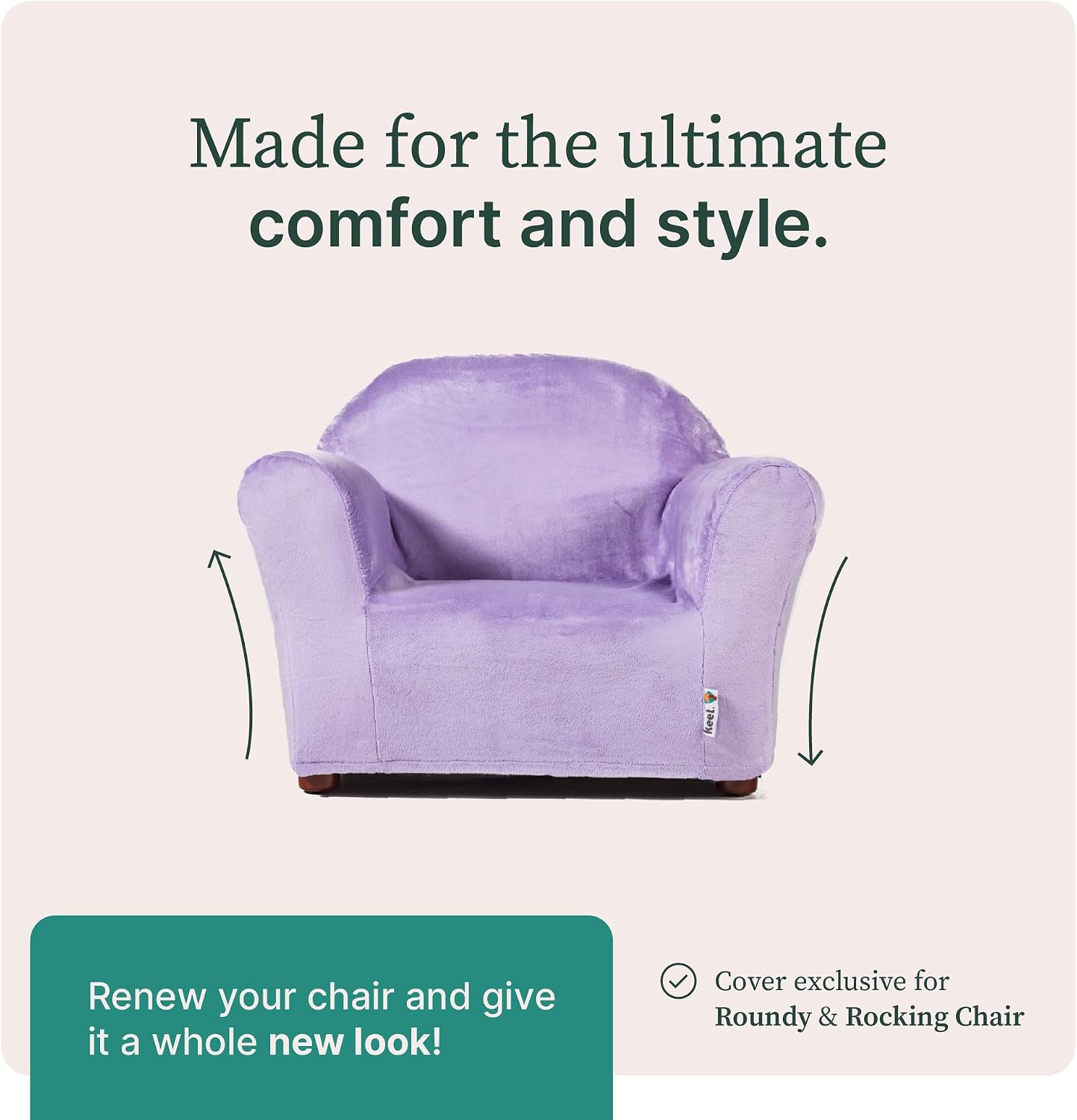 Combo Rocking Chair with Removable Cover, Ergonomic Design for Toddlers, Microsuede Upholstery, Comfortable & Sturdy Wooden Frame, Ages 2-5, Easy to Clean, Ideal for Playrooms & Bedrooms.