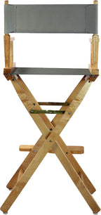 Casual Home 30" Director's Chair Natural Frame-with Grey Canvas, Bar Height