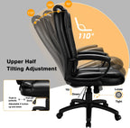 OFIKA Office Chair Computer Desk Chair Gaming - Ergonomic High Back Cushion Lumbar Support with Wheels Comfortable Black Leather Racing Seat Adjustable Swivel Rolling Home Executive (Black)