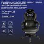 Vigosit Gaming Chair PRO, Ergonomic Gaming Chairs for Adults Heavy People, Massage Reclining Office Desk Computer Chair with Footrest and Lumbar Support, Big Tall Mesh Gamer Chair with Cushion (Black)