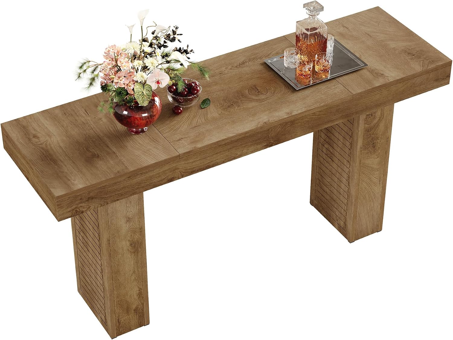 Tribesigns 70.9" Extra Long Bar Table, Rectangular Counter Height Pub Table, Modern Farmhouse Bar Height Table Home Bar Units for Kitchen Island, Bistro, Brown