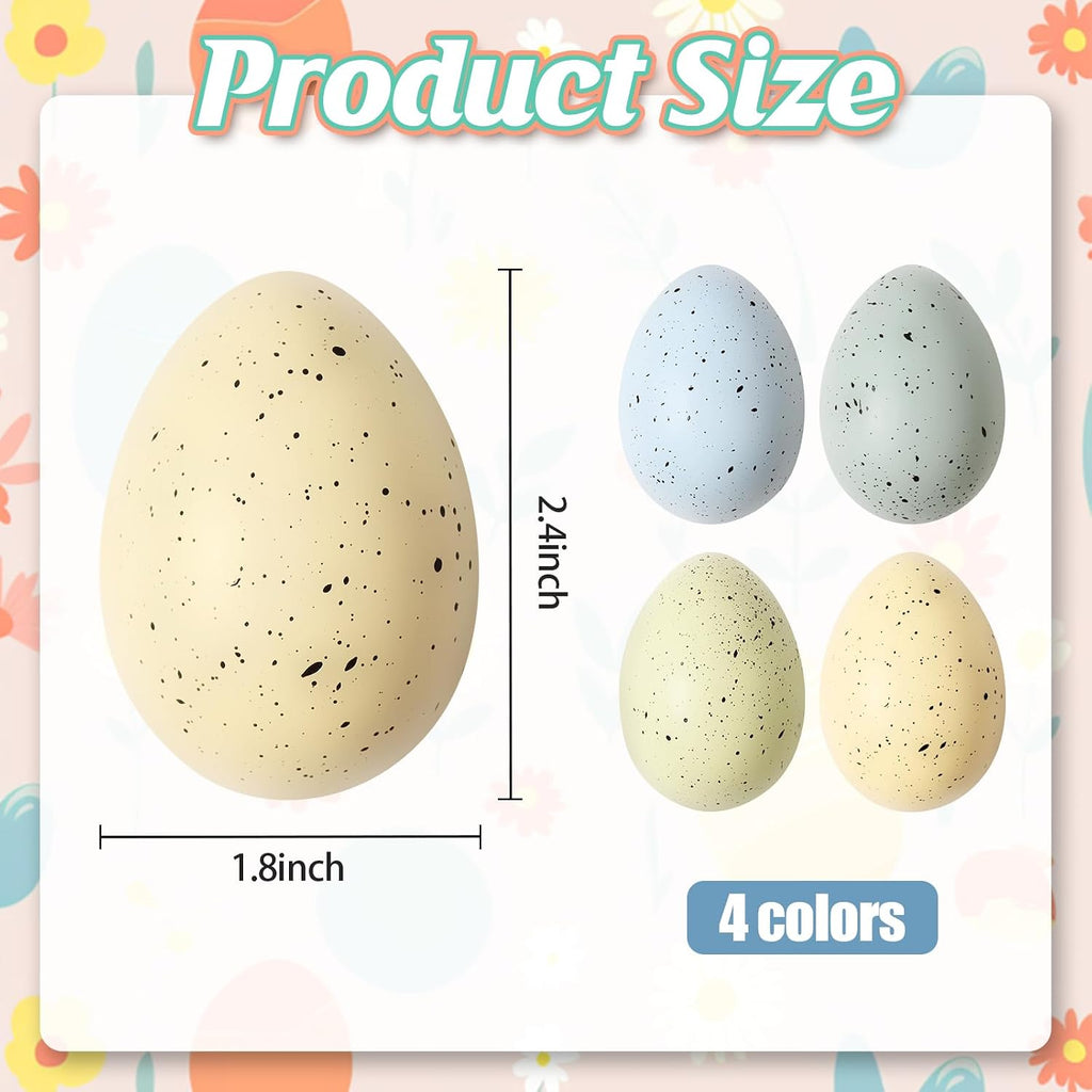 Waipfaru 16 Pcs Easter Eggs, Plastic Easter Decorations, Speckled Easter Table Decor, Easter Centerpiece Table Decorations for Indoor Outdoor Home Vase Filler Basket Spring Party DIY
