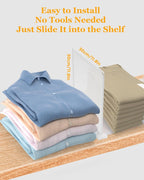 Shelf Dividers for Closet Organization, Portable Closet Shelf Divider, Closet Dividers for Shelves, Shelf Separators, Easy Access and Storage, Fits Wire Shelves and Wooden Boards 3pack