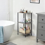 ETELI 3 Tier Tall Side Table Small Telephone Table Stand with Storage Shelves 31.6 Inch Tall End Table Night Stand for Small Space Living Room Bedroom Bathroom Kitchen, Gray
