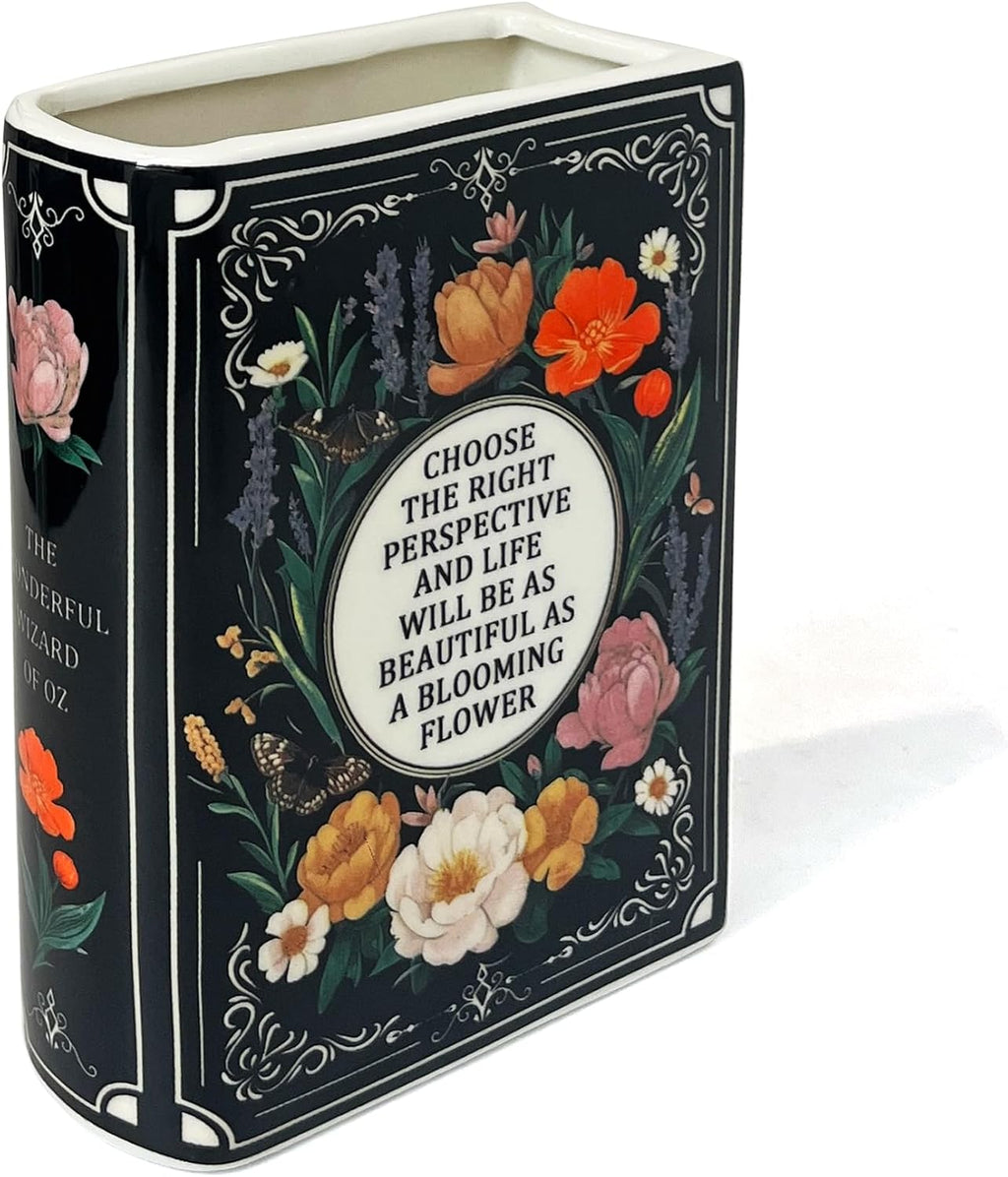 LIFFY Book Vase for Flower Decorative Ceramic Vases Cute Home Decor for Bookshelf Dining Table Desk Office Home Decor Unique Vase for Book Lovers (6.5")