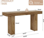 Tribesigns 70.9" Extra Long Bar Table, Rectangular Counter Height Pub Table, Modern Farmhouse Bar Height Table Home Bar Units for Kitchen Island, Bistro, Brown