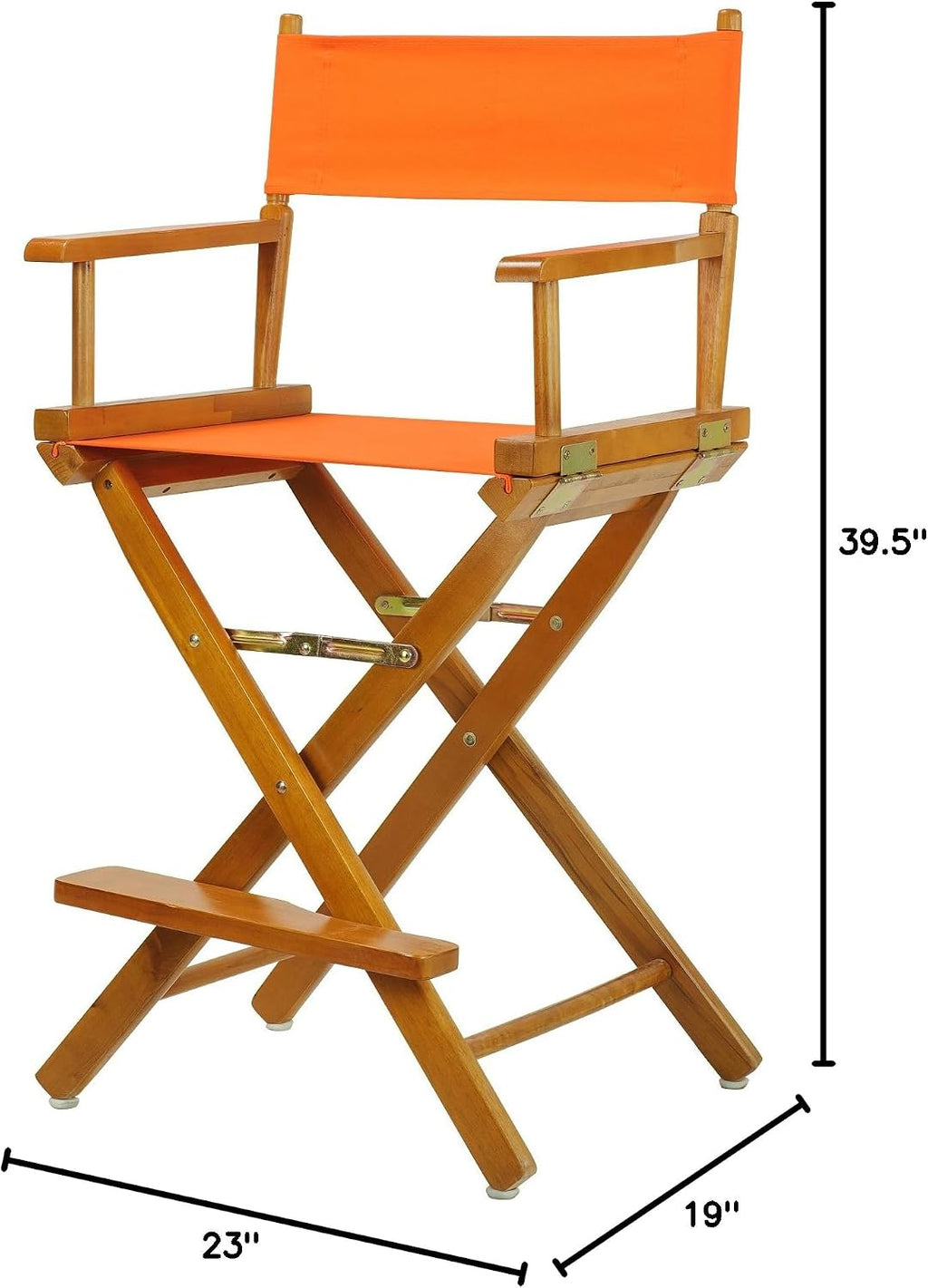 Casual Home 24" Director's Chair Honey Oak Frame-with Tangerine Canvas, Counter Height