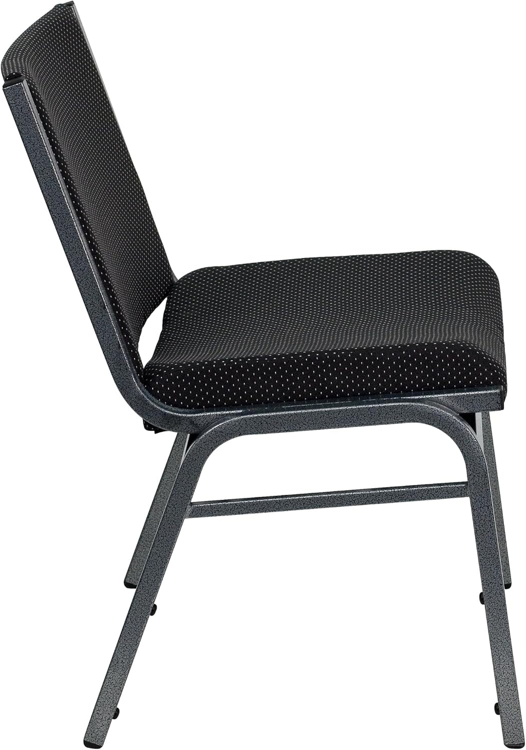 Rated Black Fabric Stack Chair with Ganging Bracket