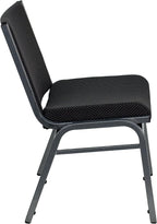 Rated Black Fabric Stack Chair with Ganging Bracket