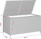 Garden Storage Box Outdoor 50.2 Gal Resin Wicker Bench with Lid and Lockable Seat for Patio, Deck, Backyard, and Porch Cushion Organizer Weather Resistant