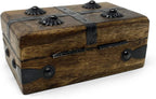 Nautical Cove Treasure Chest Wooden Box with Antique Iron Lock and Skeleton Key (X-Small 5 x 3 x 2) - Storage and Decor – Pirate Wooden Treasure Chest, Decorative Box with Hinged Lid,