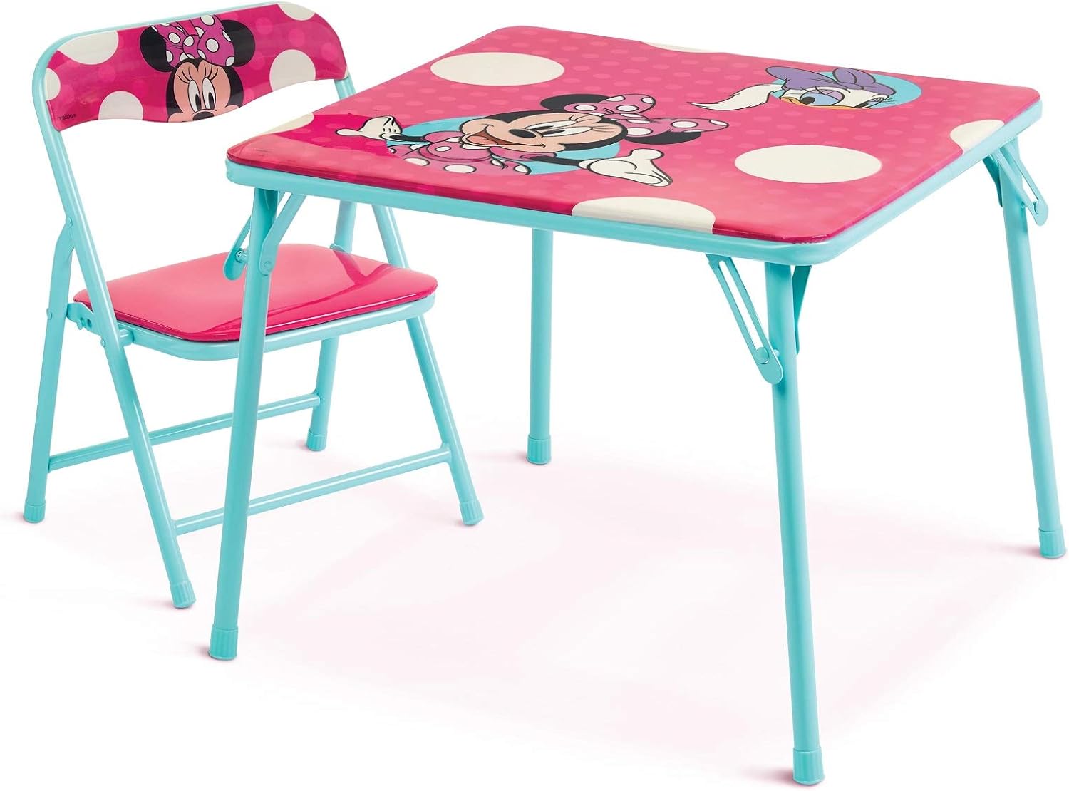 Jakks Pacific Minnie Jr Activity Table Set with One Chairs ,Teal and Red