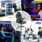 BLKMTY PC Gaming Ergonomic Computer Chair - Adjustable Office Swivel Video Game Racing Chair with Lumbar Support and Headrest - High Back Executive for Adults, Camo