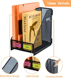 2 compartments metal file racks metal Mesh Desktop Organizer for Desk,Storage Binder Organizer for Office Home School