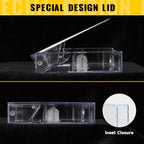 25-Pack Audio Cassette Storage Cases - Clear Plastic Cassette Tape Cases - Storage Solution 4.28" L x 2.75" W x 0.6" H