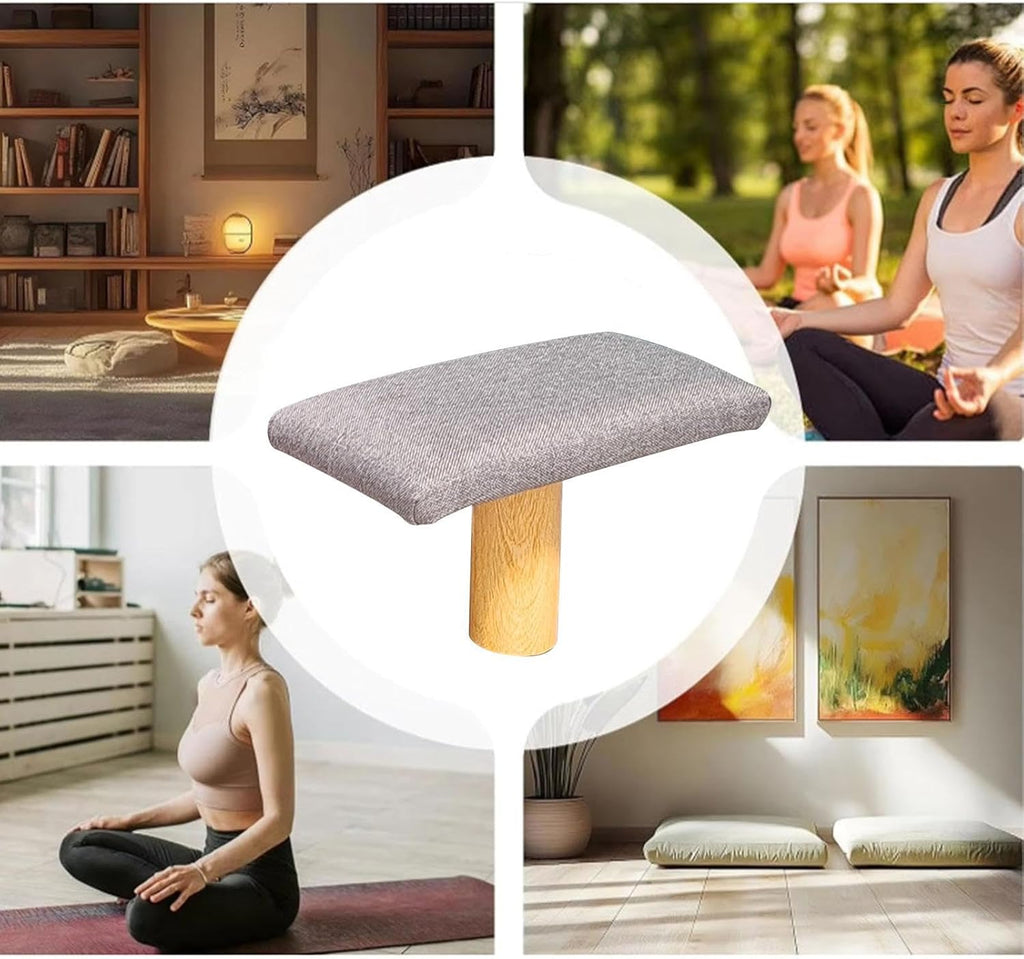Meditation Bench Portable Kneeling Stool | Wooden 31×16×16cm Prayer Seat Zen Sitting Bench Foldable Balance Stool for Mindfulness Yoga Sensory Training Quiet Meditation Support
