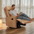 Swivel Rocker Recliner Chair, 360 Degree Glider with High Backrest & Padded Armrests, Manual Rocking Recliner for Nursery, Living Room, Bedroom, Small Spaces, Grey