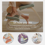 Varier Variable Balans Original Kneeling Chair Designed by Peter Opsvik (Red Revive Fabric with Natural Ash Base)