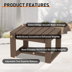 Rustic Hideaway Natural Cedar Wood Ottoman Foot Rest, Patio Foot Stools Ottomans with Removable Cushions, Outdoor Real Wood Footrest, 2 Pieces, Brownish/Beige