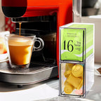 2 Pack Tea Bag Drawers Organizer - Clear Plastic Drawer Tea Bag Holder; Stackable & Portable, Wider Size, Well-Organized Storage for Tea Bags & Kitchen Essentials