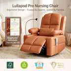 MAMAZING Lullapod Power Nursery Rocking Chair with HugAssist Armrest | Triple Motor Power Nursing Recliner with 270° Swivel Glider & Quiet Rocking, Dual Charging Ports & Built-In Storage