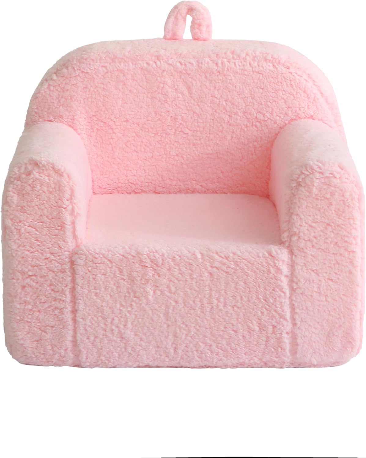 Kids Chair Comfy Toddler, Soft Baby Chair for Boys & Girls, Portable Toddler Reading Armchair with Removable Washable Sherpa Cover, Pink
