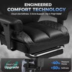 GTPLAYER Big and Tall Gaming Chair 400lbs Heavy Duty Office Chair with Footrest, High Back Pocket Spring Lumbar Support, Ergonomic Wide Comfy Seated Cushion for Lower Back Pain Relief, Earth-Black