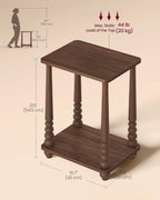 VASAGLE Mariel Collection - Side Table, Accent Nightstand for Small Spaces, Rectangular End Table with Shelf, Solid Wood Legs, Mid-Century Modern, Living Room Bedroom, Chestnut Walnut ULET294KX01S