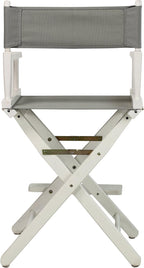 Casual Home 24" Director's Chair White Frame with Grey Canvas, Counter Height