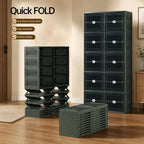 Green Foldable Shoe Storage Cabinet for 40 Pairs with Magnetic Clear Doors, Portable Enclosed Shoe Organizer, 3-Step Quick Assembly for Entryway, Closet, Garage